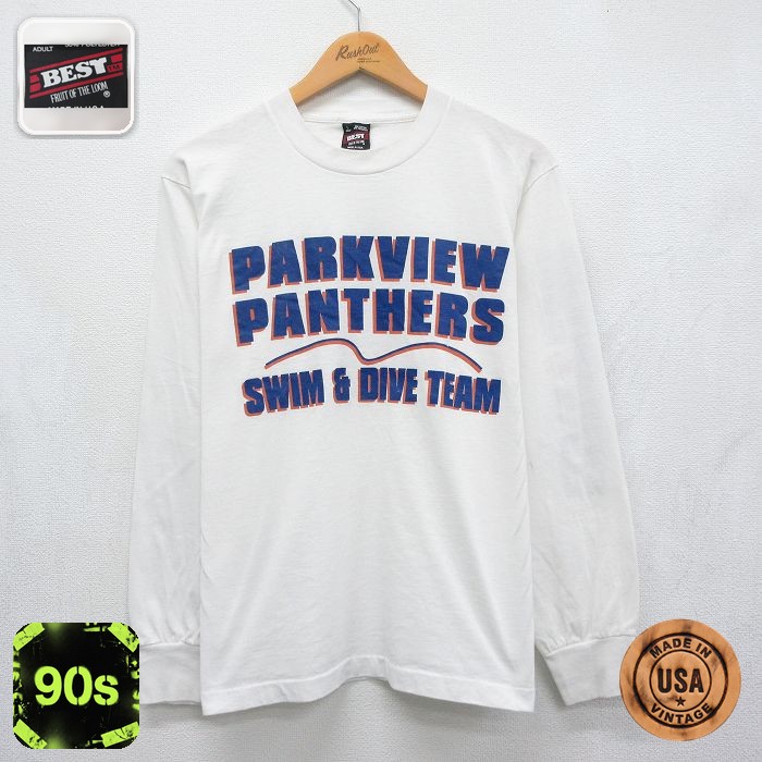 フルーツオブザルーム 90s 長袖Tシャツ パークビュー ホワイト メンズL相当 | 古着