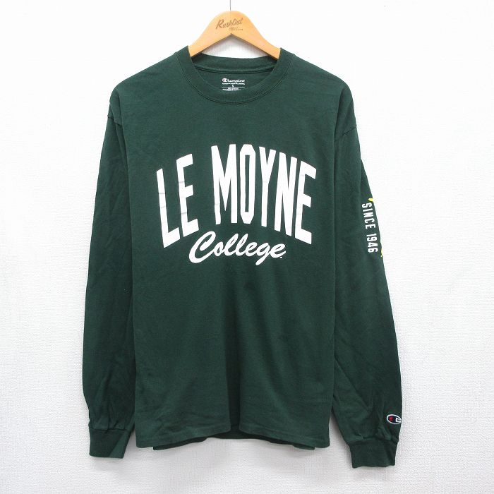チャンピオン 長袖Tシャツ カレッジ グリーン メンズL相当 | 古着