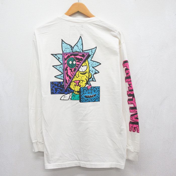 リックアンドモーティ 長袖Tシャツ ホワイト メンズL相当 | 古着