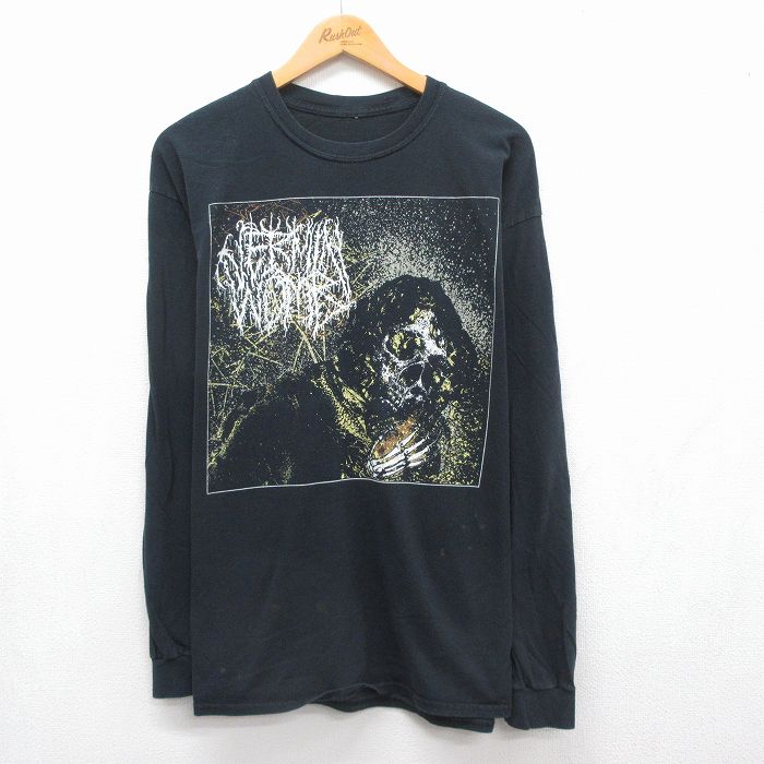 長袖ロックバンドTシャツ ブラック メンズXL相当 | 古着