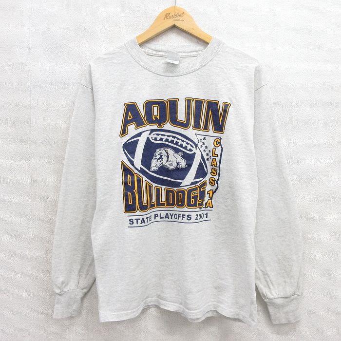 00s 長袖Tシャツ AQUIN 霜降りグレー メンズL相当 | 古着