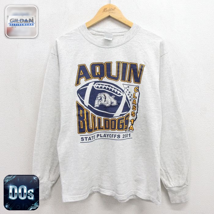 00s 長袖Tシャツ AQUIN 霜降りグレー メンズL相当 | 古着