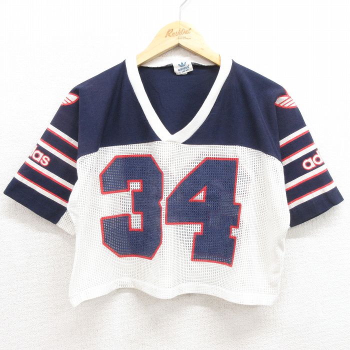 アディダス 80s 半袖フットボールTシャツ ネイビー メンズL相当 | 古着