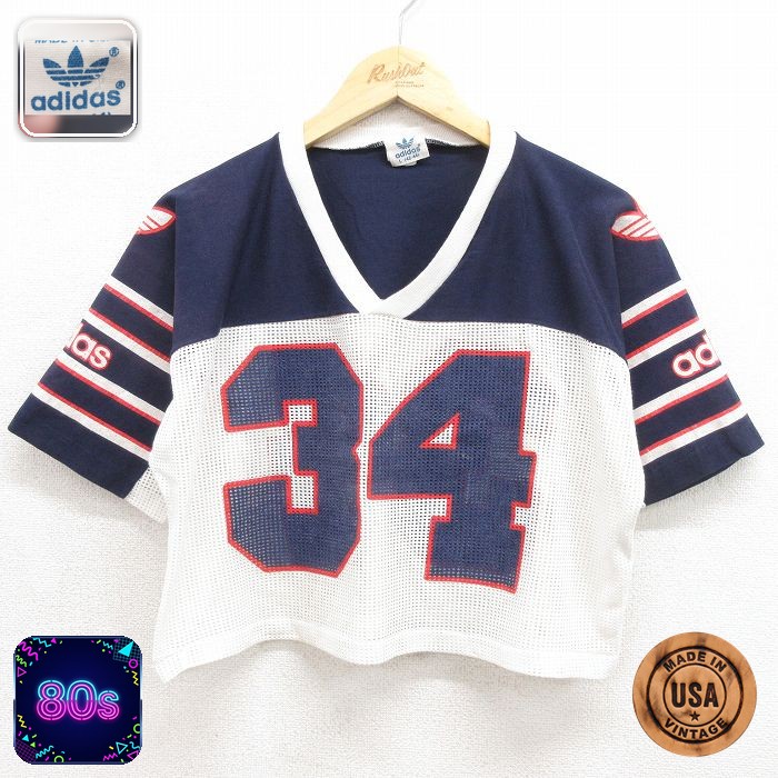 アディダス 80s 半袖フットボールTシャツ ネイビー メンズL相当 | 古着