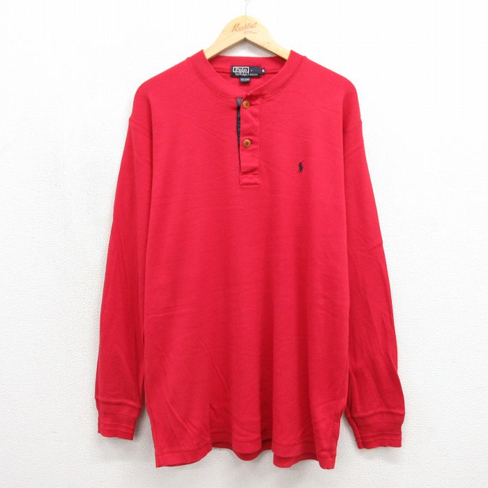 ラルフローレン 長袖Tシャツ ワンポイントロゴ レッド メンズXL相当 | 古着