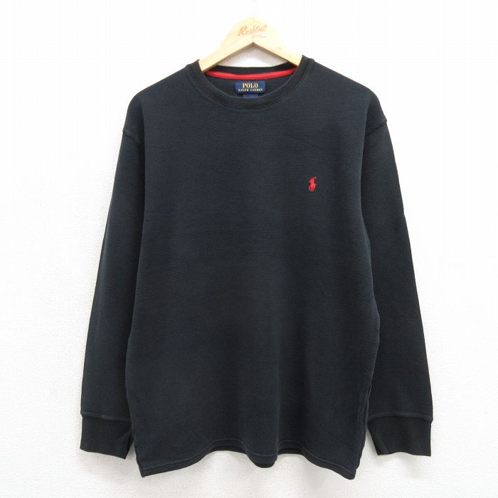 ラルフローレン 長袖Tシャツ ワンポイントロゴ ブラック メンズXL相当 | 古着