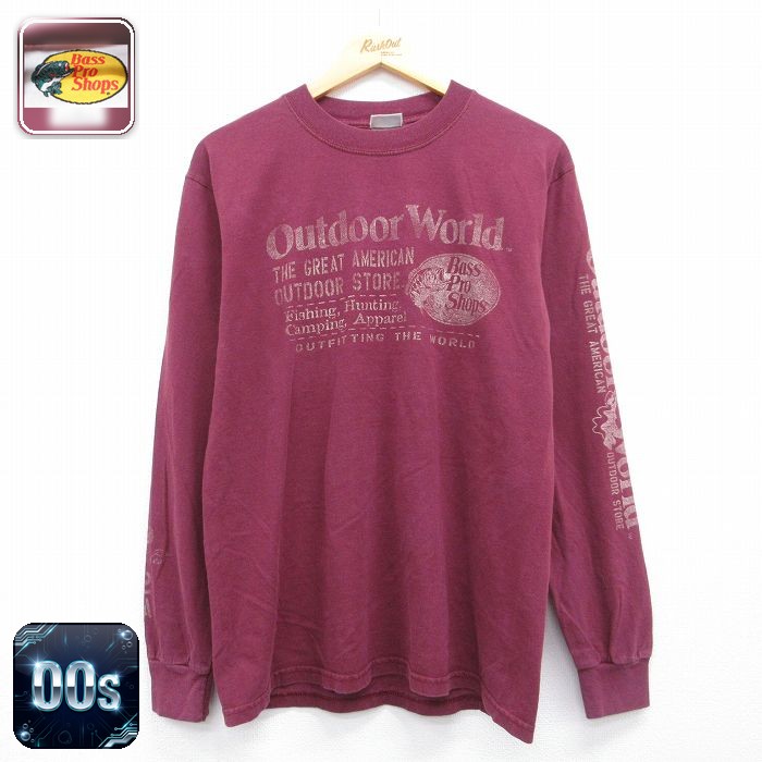 00s 長袖Tシャツ バスプロショップス バーガンディ メンズM相当 | 古着