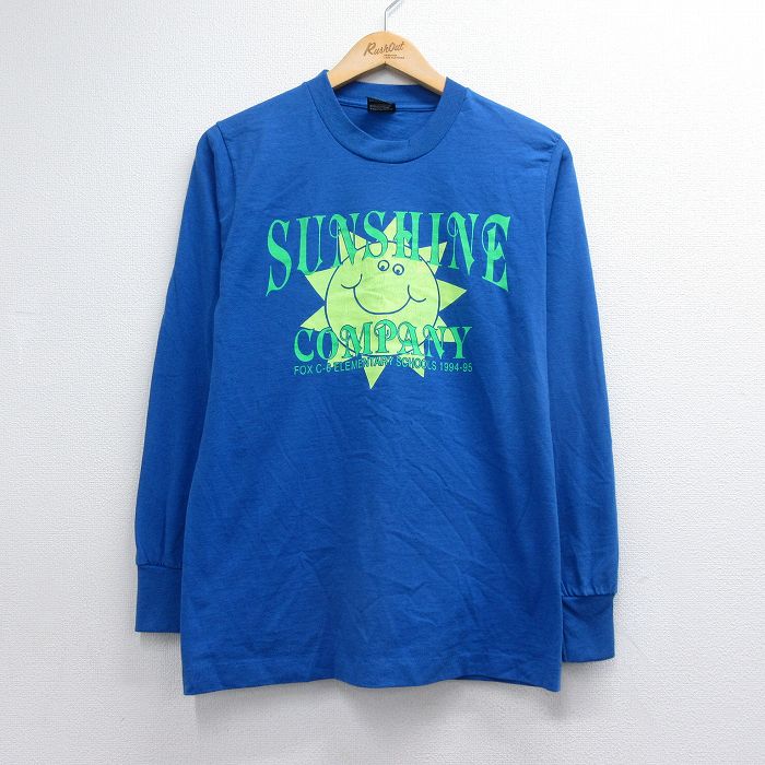 フルーツオブザルーム 90s 長袖Tシャツ SUNSHINE ブルー メンズS相当 | 古着