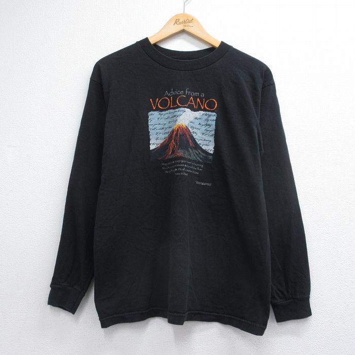 00s 長袖Tシャツ VOLCANO ブラック メンズL相当 | 古着