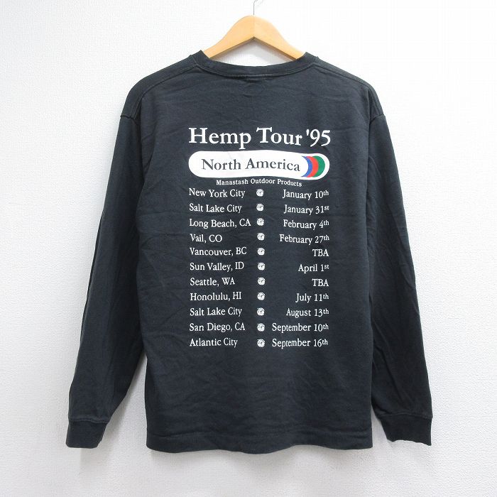 マナスタッシュ 長袖Tシャツ ブラック メンズL相当 | 古着