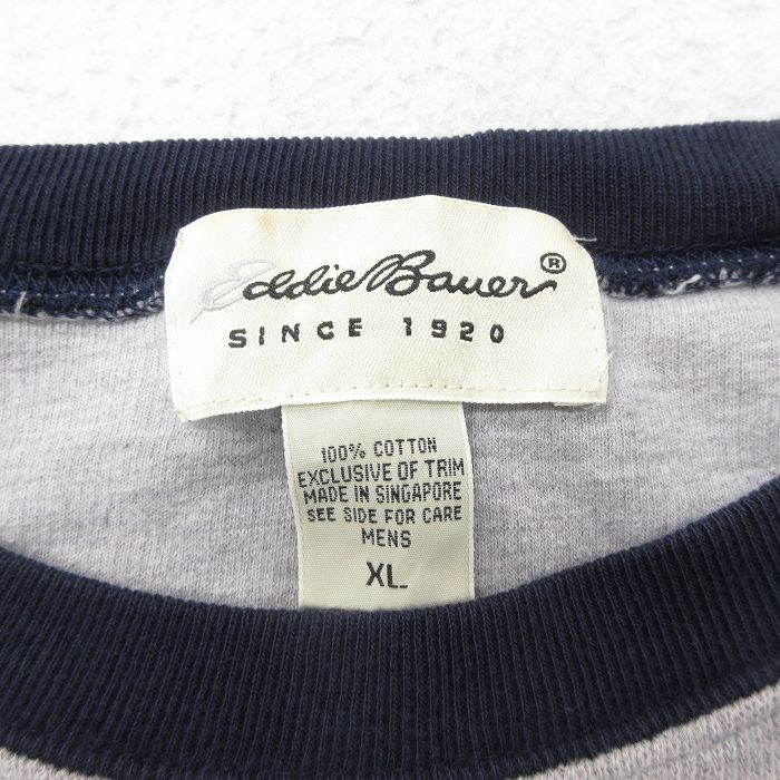 古着 Eddie Bauer sports ラグラン ロンT 長袖Tシャツ 古着通販 XL☆古着 エディーバウアー 長袖 ビンテージ Tシャツ メンズ