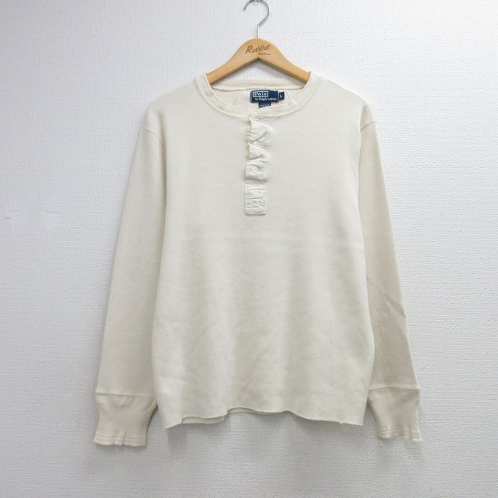 ラルフローレン 90s 長袖Tシャツ 生成り ベージュ メンズL相当 | 古着