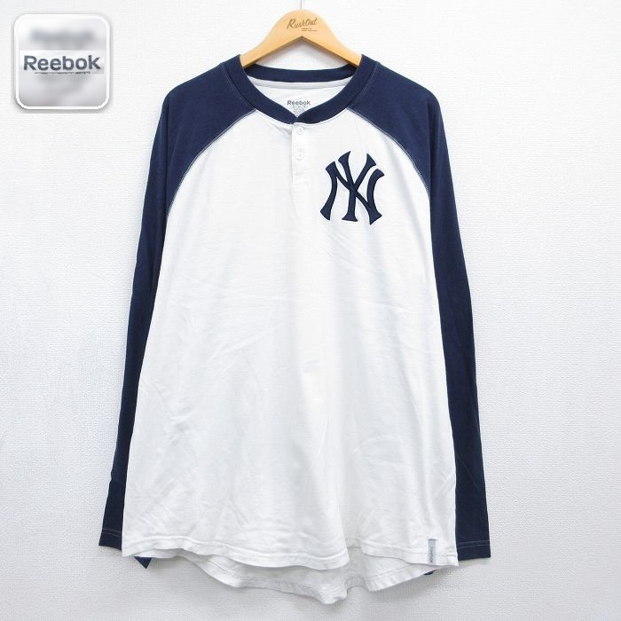 リーボック 長袖Tシャツ MLBニューヨークヤンキース ホワイト メンズXL相当 | 古着