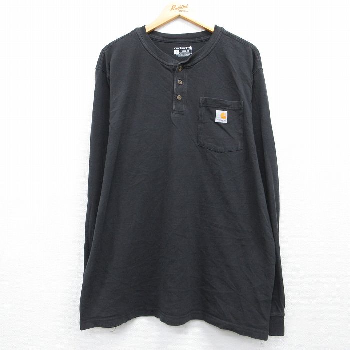 カーハート 長袖Tシャツ 胸ポケット付き ブラック メンズXL相当 | 古着