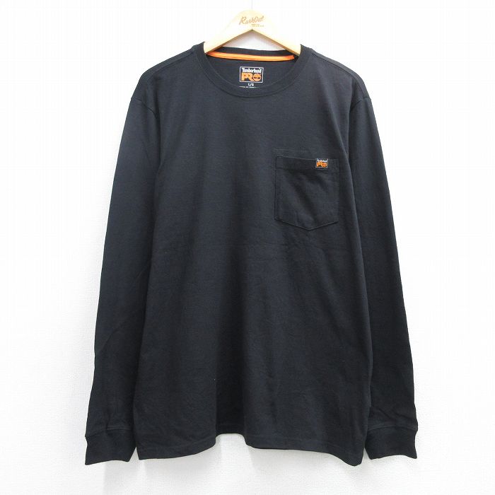 ティンバーランド 長袖Tシャツ 胸ポケット付き ブラック メンズXL相当 | 古着