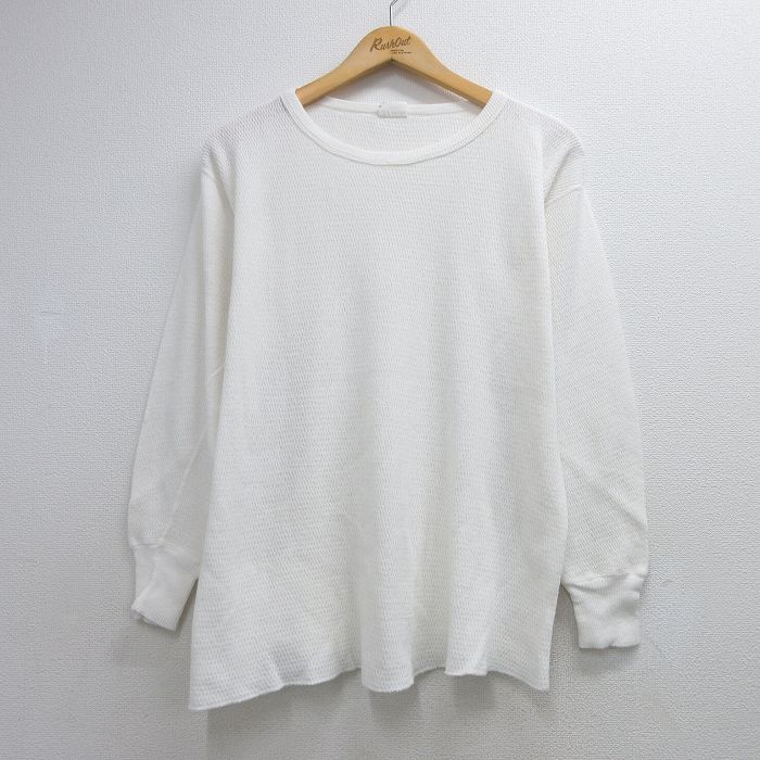 モンゴメリーワード 80s 長袖Tシャツ 無地 ホワイト メンズXL相当 | 古着