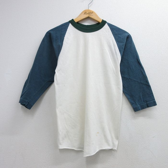 ラッセル 70s 7分袖Tシャツ ラグラン ホワイト メンズS相当 | 古着