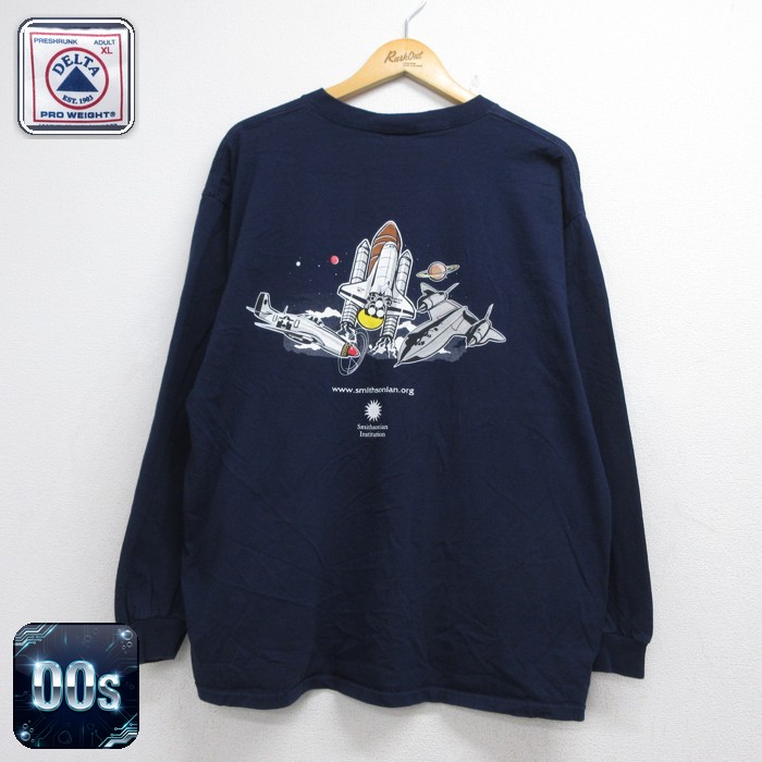 Delta Pro Weight 00s 長袖Tシャツ スペースシャトル ネイビー メンズXL相当 | 古着