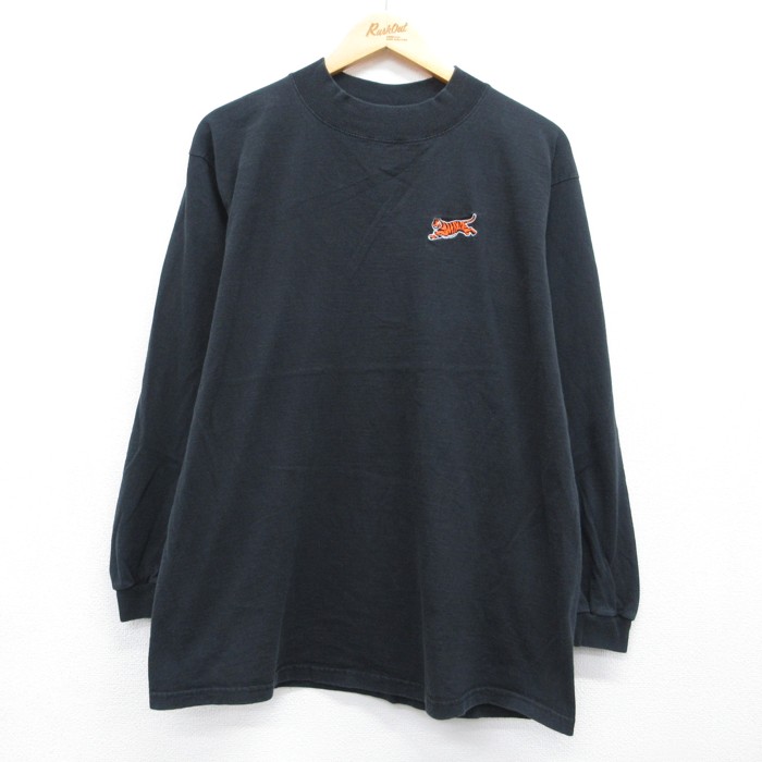 CSA 90s 長袖Tシャツ タイガー刺繍 ブラック メンズL相当 | 古着