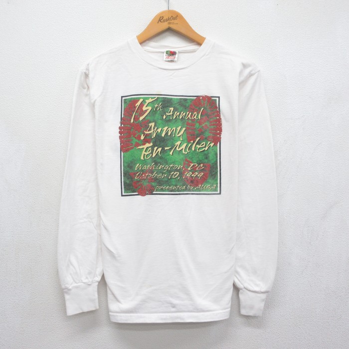 フルーツオブザルーム 90s 長袖Tシャツ ワシントンDC ホワイト メンズM相当 | 古着