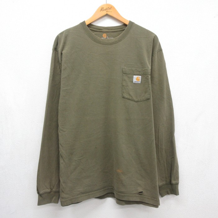 カーハート 長袖Tシャツ カーキ メンズXL相当 | 古着