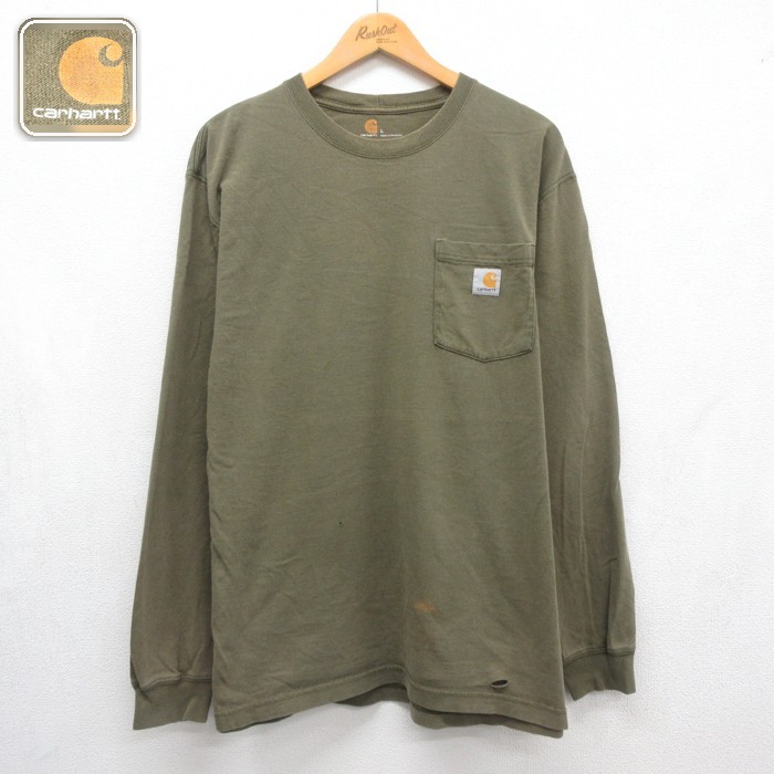 カーハート 長袖Tシャツ カーキ メンズXL相当 | 古着
