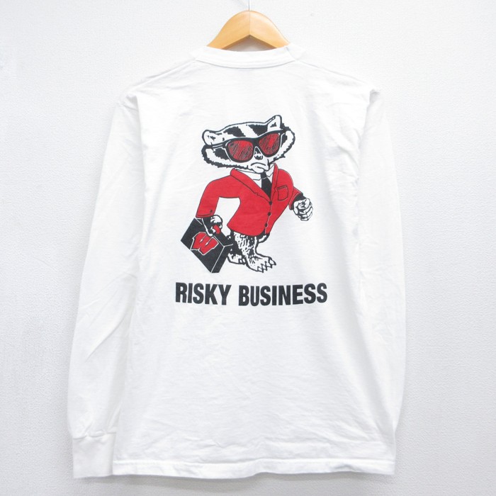 フルーツオブザルーム 90s 長袖Tシャツ ウィスコンシン大学 ホワイト メンズM相当 | 古着