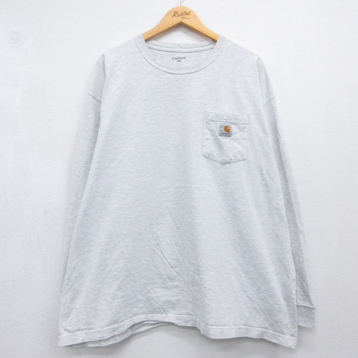 カーハート 長袖Tシャツ ポケット付き グレー メンズXL相当 | 古着