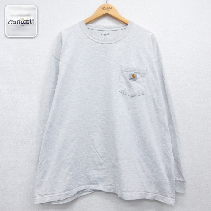 カーハート 長袖Tシャツ ポケット付き グレー メンズXL相当 | 古着