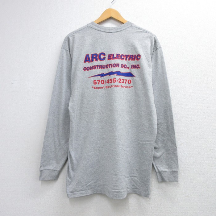 JENSEN 90s 長袖Tシャツ ARC ポケット付き グレー メンズXL相当 | 古着