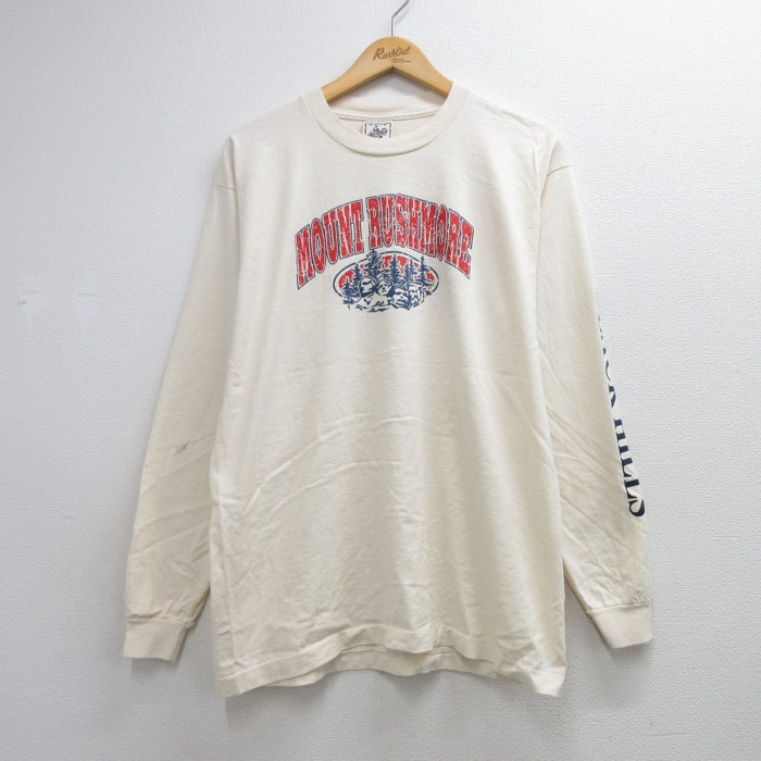 90s 長袖Tシャツ ラシュモア ブラック メンズL相当 | 古着