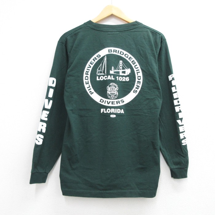 Aloe 90s 長袖Tシャツ LOCAL 1026 ポケット付き グリーン メンズM相当 | 古着