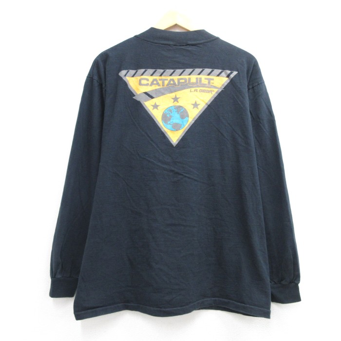 L.A. Gear 90s 長袖Tシャツ モックネック ブラック メンズXL相当 | 古着