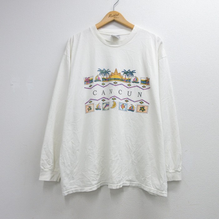 00s 半袖Tシャツ カンクン ホワイト メンズXL相当 | 古着