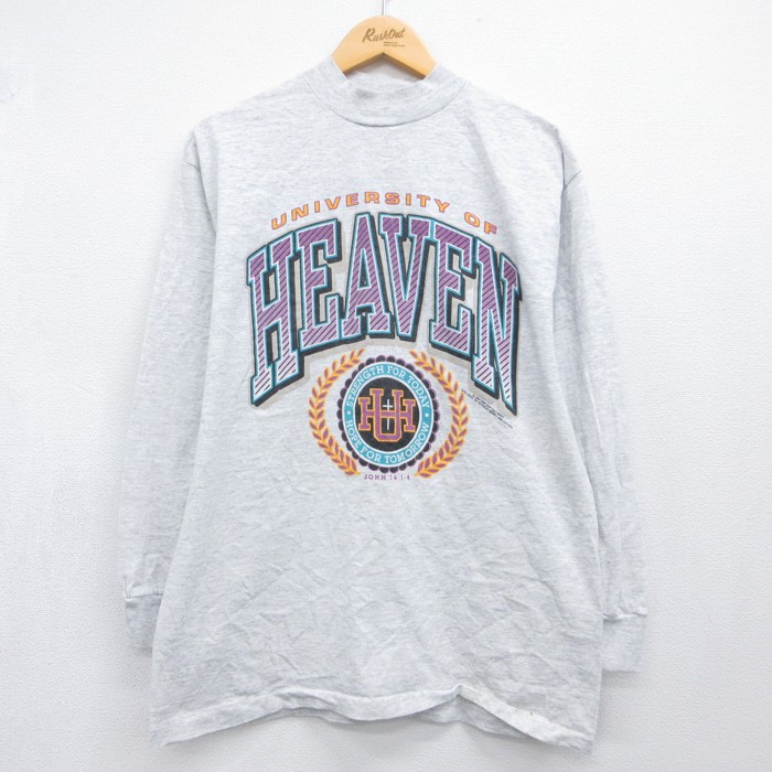 SIGNAL 90s 長袖Tシャツ カレッジ グレー メンズL相当 | 古着