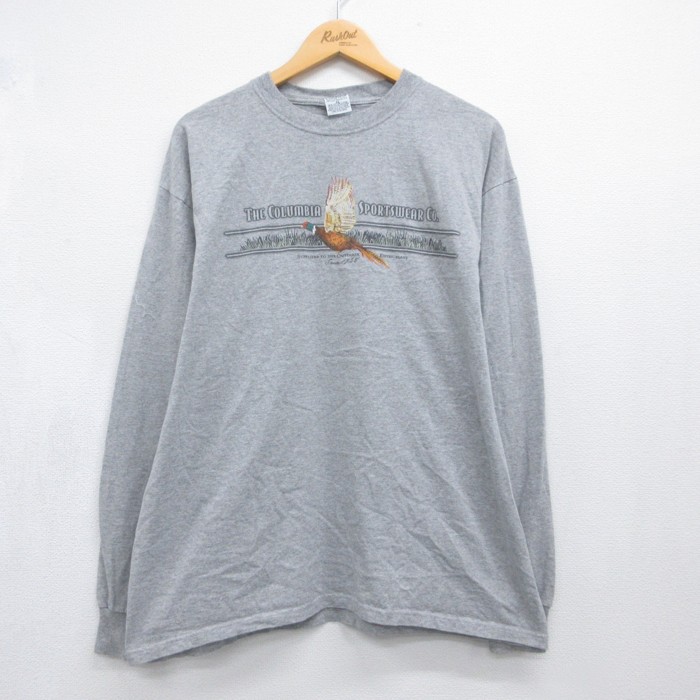 コロンビア 00s 長袖Tシャツ キャンプ グレー メンズXL相当 | 古着