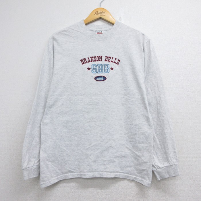 anvil 00s 長袖Tシャツ SBB刺繍ロゴ グレー メンズM相当 | 古着