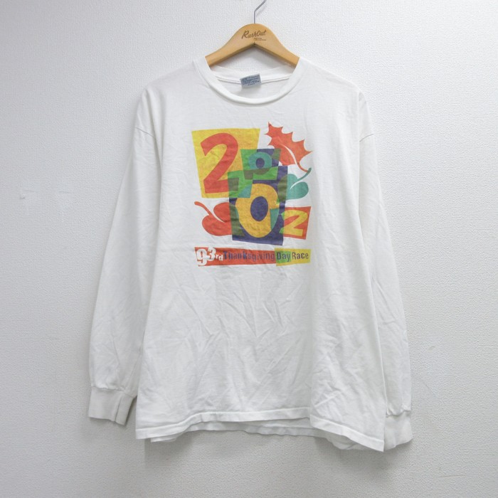 All Sport 00s 長袖Tシャツ Race 霜降り ホワイト メンズL相当 | 古着
