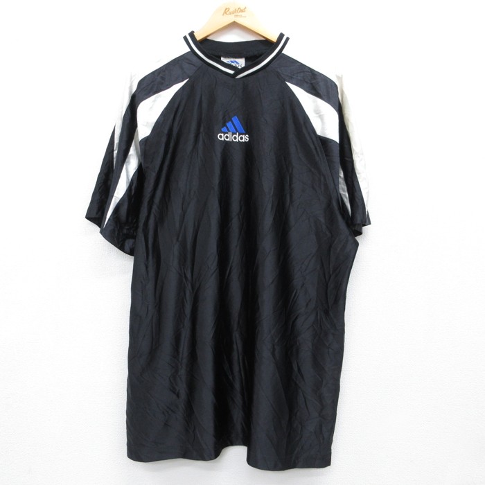 アディダス 90s 半袖Tシャツ 刺繍ロゴ ブラック メンズXL相当 | 古着