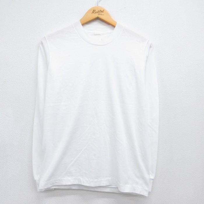90s 長袖Tシャツ ホワイト メンズS相当 | 古着
