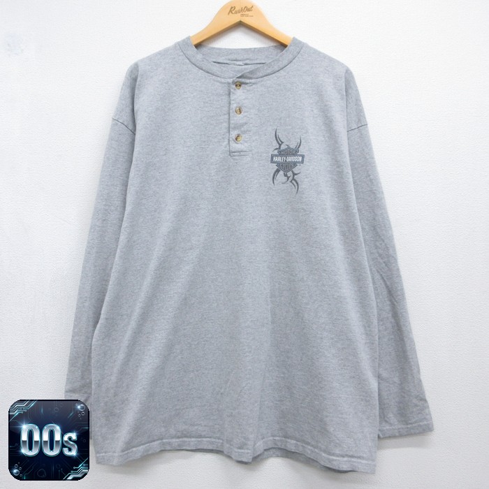 古着通販 XL☆古着 Harley-Davidson 長袖 ビンテージ Tシャツ メンズ