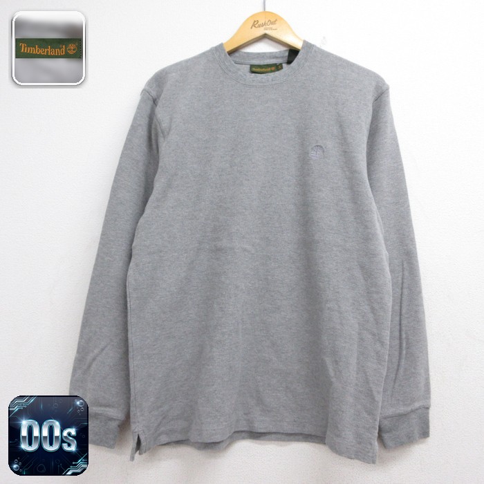 ティンバーランド 00s 長袖Tシャツ ワンポイントロゴ グレー メンズM相当 | 古着