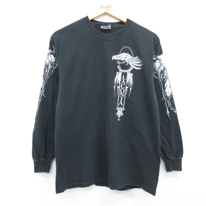 Hanes 00s 長袖Tシャツ Laconiaドリームキャッチャー ブラック メンズM相当 | 古着