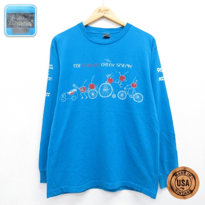 Alleson 長袖Tシャツ ブルー メンズL相当 | 古着