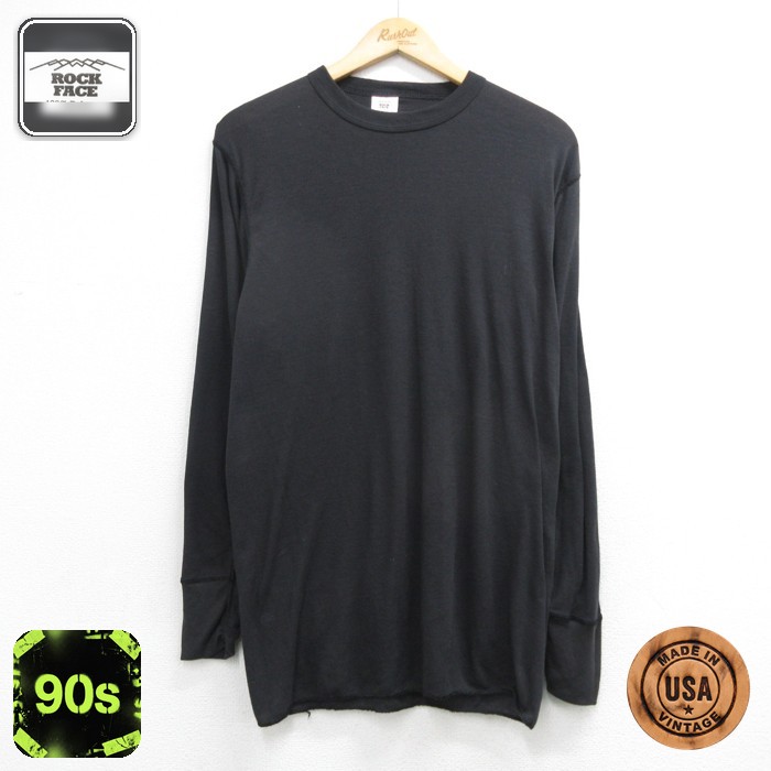 ROCK FACE 90s 長袖Tシャツ ブラック メンズM相当 | 古着