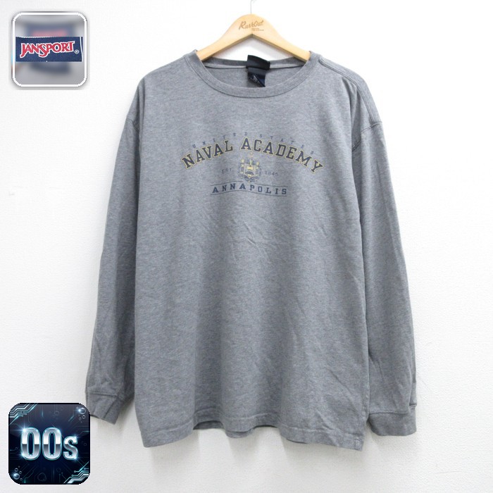 ジャンスポーツ 00s 長袖Tシャツ NAVAL グレー メンズL相当 | 古着