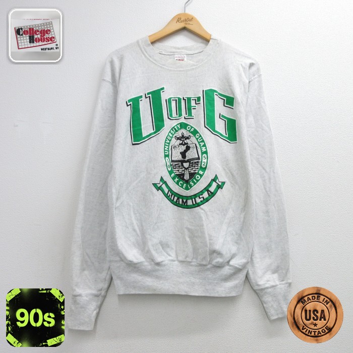 College House 90s 長袖Tシャツ カレッジロゴ グレー メンズXL相当 | 古着