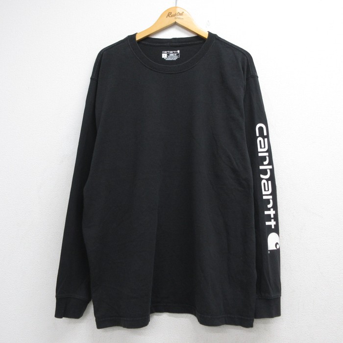 カーハート 長袖Tシャツ ブラック メンズXL相当 | 古着