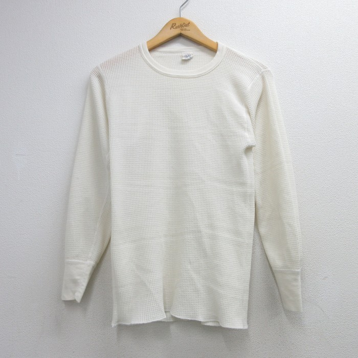 J.E. MORAN'S 80s 長袖Tシャツ サーマル 生成り ベージュ メンズM相当 | 古着