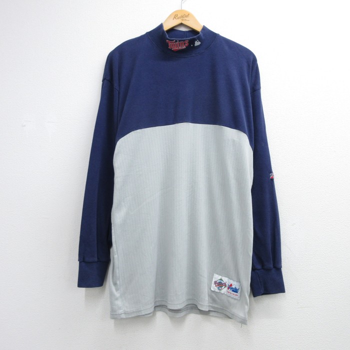 Majestic 90s 長袖Tシャツ MLBツインズ ネイビー メンズXL相当 | 古着